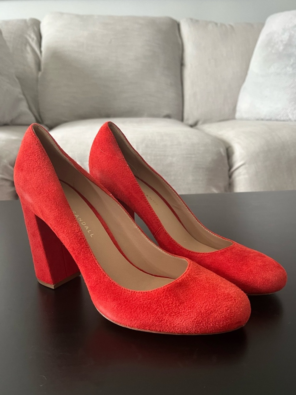 Loeffler Randall Red Suede Block Heels